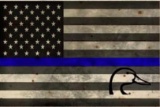 Thin Blue Line Wood Flag