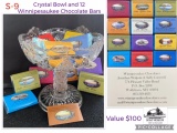 Vintage Crystal Bowl with Lake Winnepesaukee Chocolate Bars