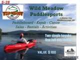 Two Single Kayaks - One Full Day Complementary Rental