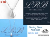 Sterling Silver Single Water Droplet Necklace