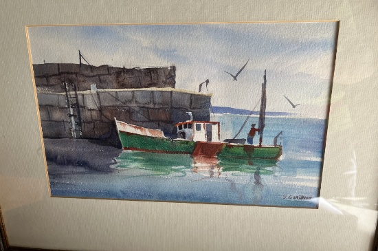 Lobster Boat Water Color