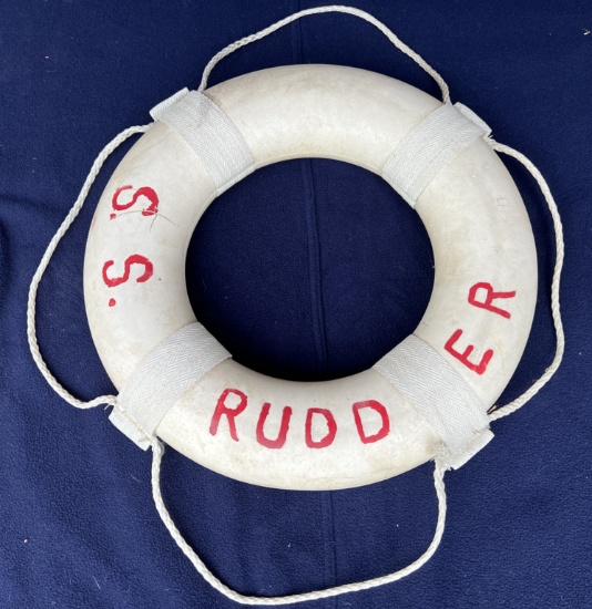"Rudder" painted Life Ring