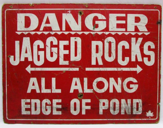 "Jagged Rocks" hand painted wood sign