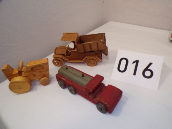 3 Wooden Toys. Truck is Music Box