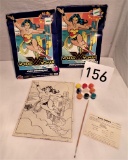 2 1983 Super Powers Wonderwoman Stain Painting Set