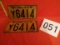 Pair Of Matching Pennsylvania License Plates