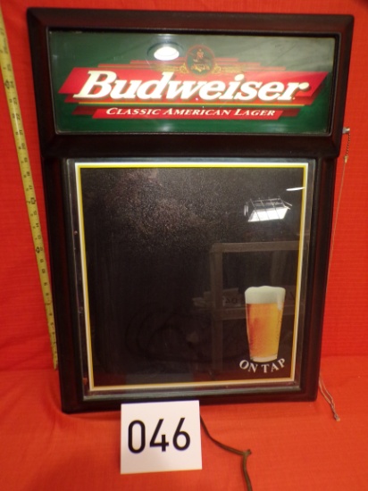 199 Budweiser Light Up Advertising Board