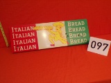 Plastic Italian Bread Sign