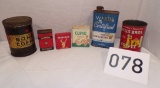 6 Miscellaneous Advertising Tin Cans