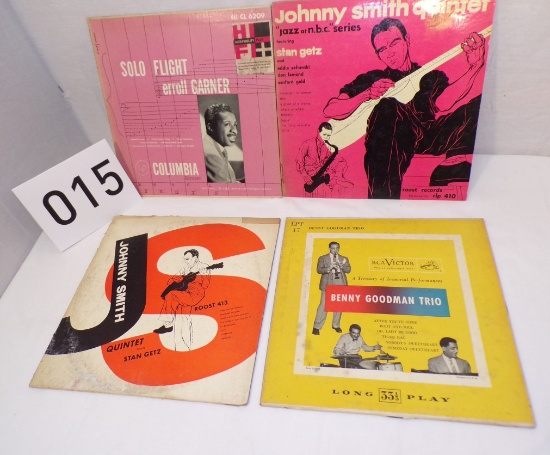 Lot of 4 records- 33 1/3 RPM's - Johnny Smith Quintet, Erroll Garner, Benny Goodman Trio