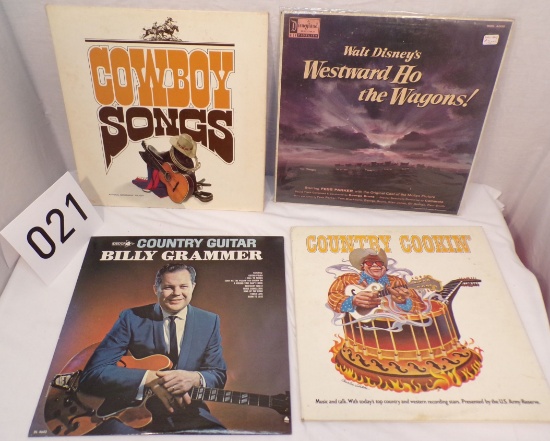LOT- Disneyland Walt Disney's Westward Ho the Wagons, Cowboy Songs, Billy Grammer, Army Reserve