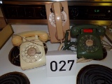 3 vintage rotary phones