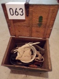 Vintage wooden box full of misc.