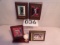 4 sports cards in wooden frames