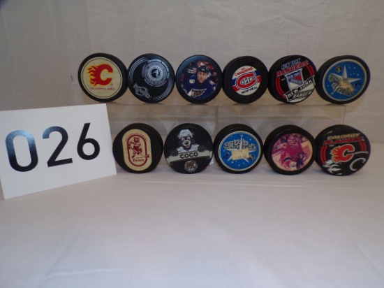 11 hockey pucks