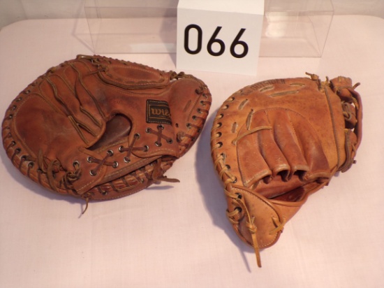 2 Vintage Baseball catcher mitts