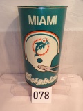 Vintage Miami Dolphins metal trashcan