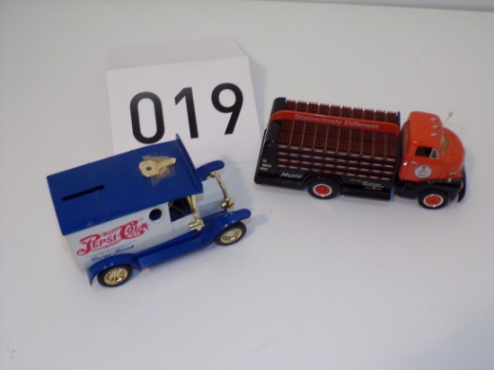 Pepsi Cola Bank Truck With Key And Moxie Soda Truck