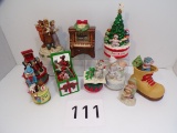 Lot Of 10 Christmas Music Boxes