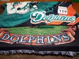 2 Miami Dolphins Blankets/throws