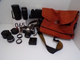 Olympus Camera With 4 Lenses And Flash