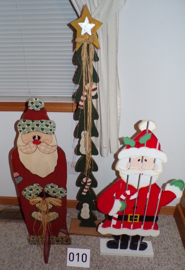 3 Wooden Christmas Decorations