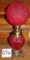 Antique Red satin Glass Lamp
