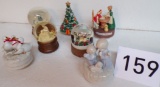 Christmas Music Boxes and Snow Globes with Boxes