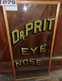 Antique Eye Doctor Reverse Painted Window