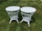 PR OF WICKER SIDE TABLES