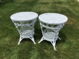 PR OF WICKER SIDE TABLES