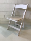 WHITE WOODEN GARDEN FOLDING CHAIRS