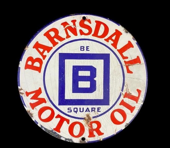 Barnsdall Motor Oil Porcelain Pump Sign