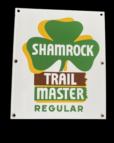 Shamrock Trailmaster Regular Porcelain Pump Sign