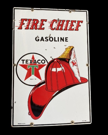 Texaco Fire Chief Porcelain Pump Sign