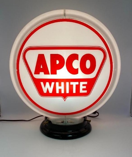 APCO White Gasoline Pump Globe