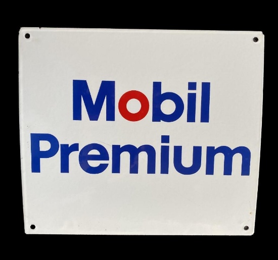 Mobil Premium Porcelain Pump Sign