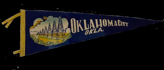 Early Oklahoma City Oil Wells Felt Pennant