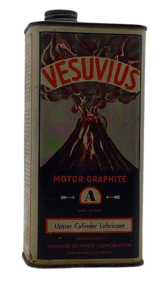 Vesuvius One Quart Oil Can Chicago IL GREAT GRAPHICS