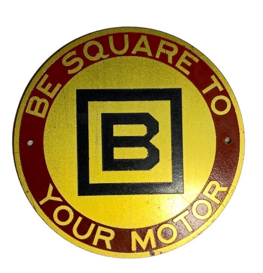 Barnsdall Be Square Brass Radiator Badge