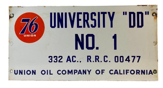 Union 76 (California) Porcelain Lease Sign