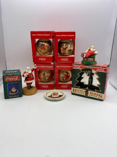 9 Coca-Cola Christmas Ornaments, Figurines and Coasters
