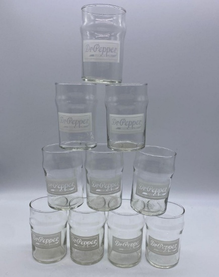 10 Etched Dr. Pepper Glasses