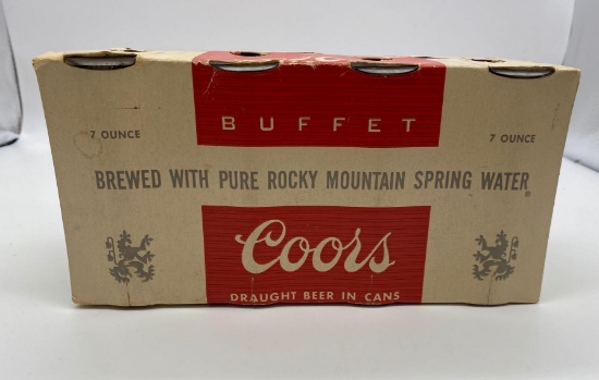 Coors Eight Pack 7 oz Flat Top Cans w/ Carton