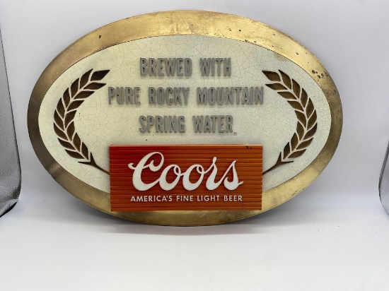 Coors Plastic Oval Sign