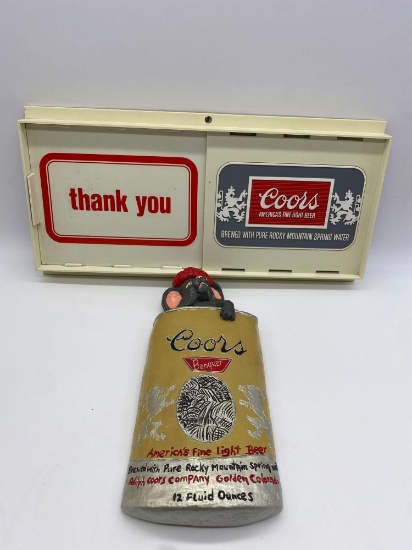 Coors Door Sign and Clay Sign
