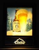 Coors Skiing Motion Lighted Sign Blue Frame