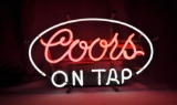 Rare Small Coors On Tap Oval Neon