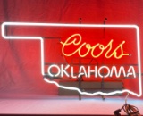 Large Oklahoma Coors Neon Sign FLASHING