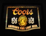 Coors Lighted Shadow Box Mirror Sign w/ Waterfall